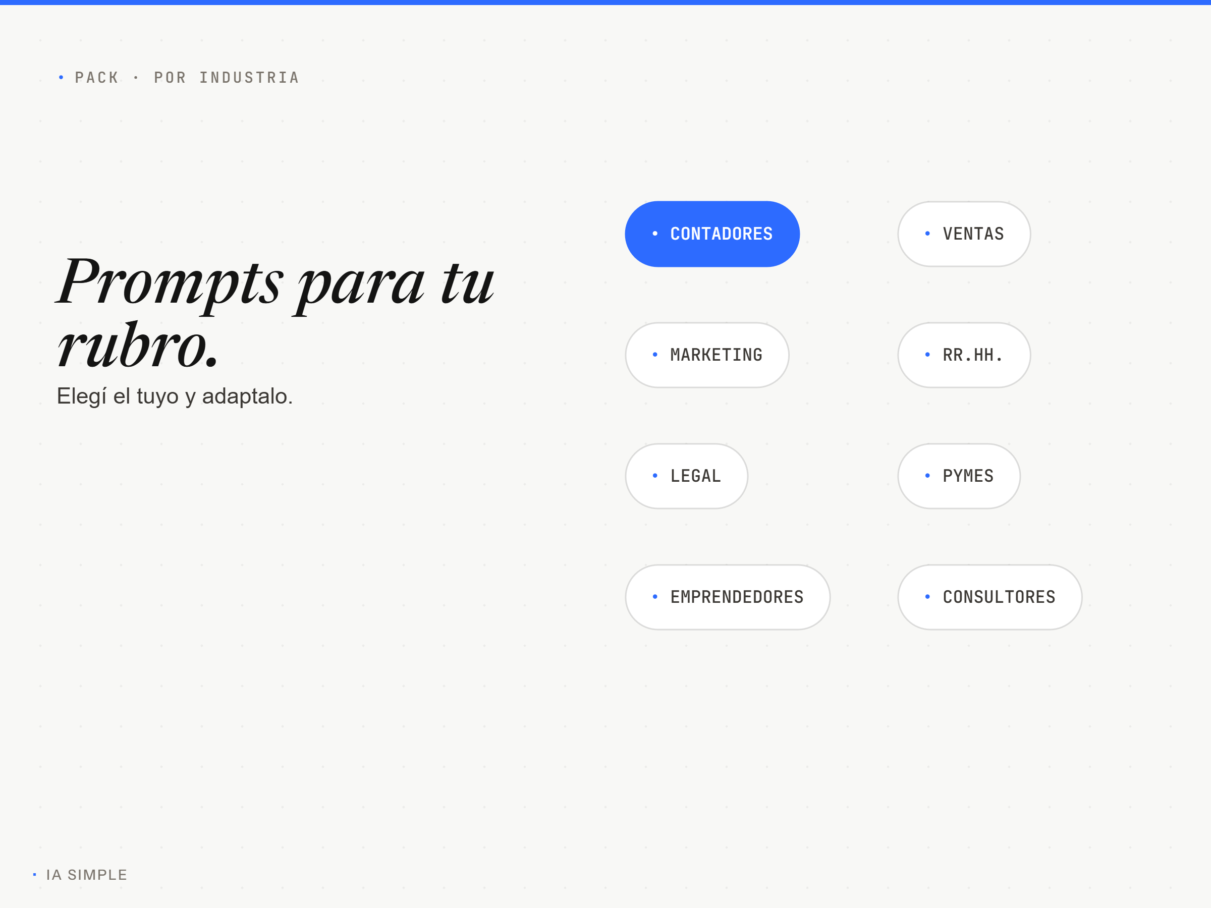 Pack de prompts por industria